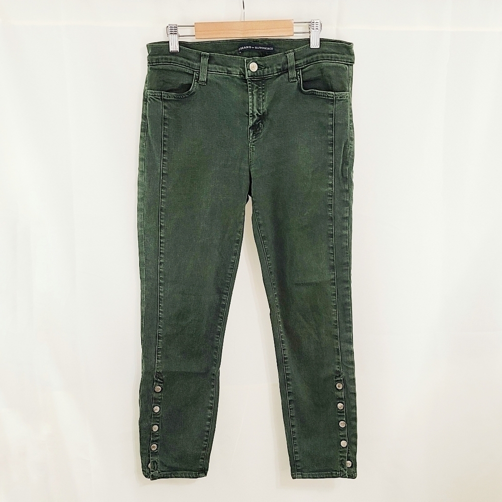 J Brand Suvi button cropped jeans Evergreen denim Women's size 30